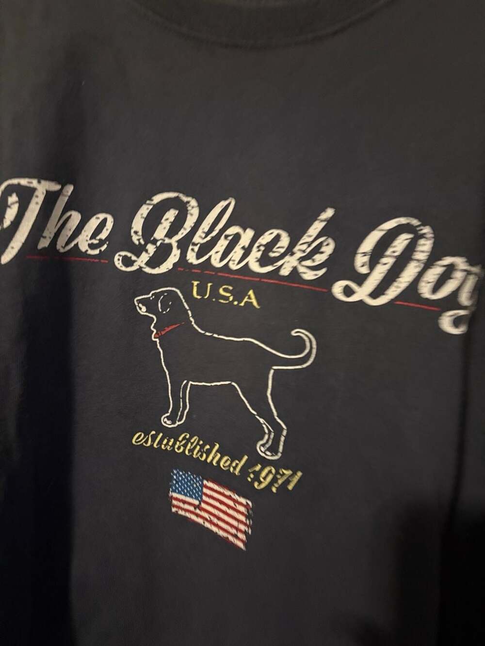 The Black Dog USA Established 1971 Long Sleeve Graphic T-Shirt Medium - Picture 2 of 4